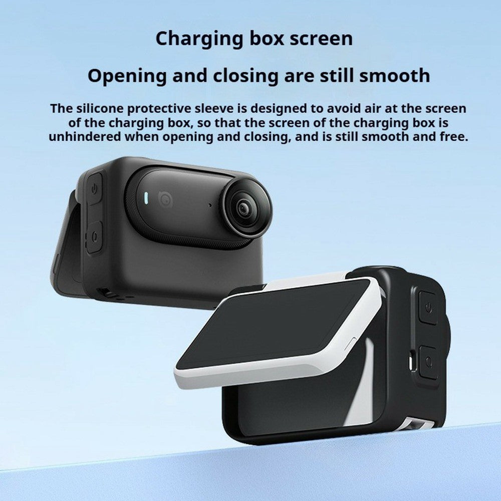 Silicone Case Set for Insta360 GO 3S Action Camera Full Body Lens Cap Full Protection Cover with Charging Case Protector