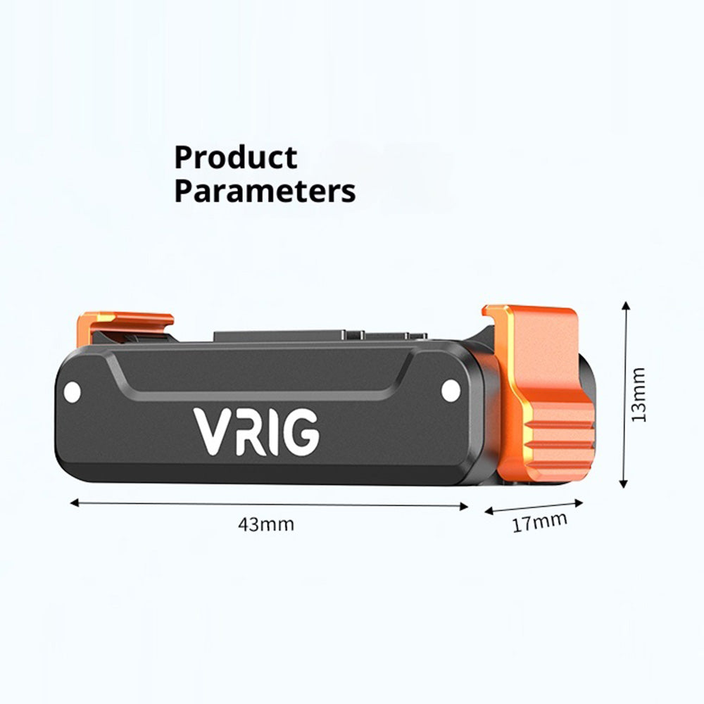 VRIG AC91 Magnetic Quick Release Mount for DJI Osmo Action 6 / 5 Pro / 4 / 3 / Nano / 360 Camera 1 / 4 Screw Base