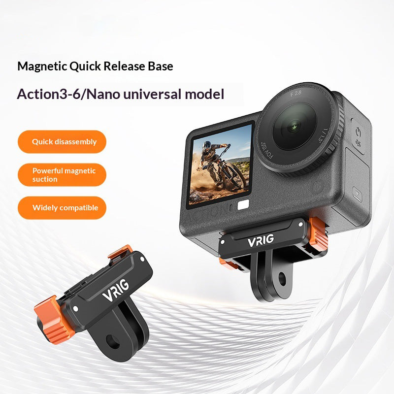 VRIG AC92 Magnetic Quick Release Mount Base for DJI Osmo Action 6/5 Pro/4/3/Nano/360 Camera Accessories