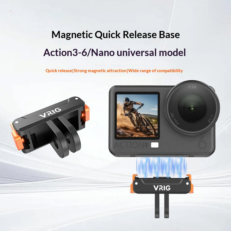 VRIG AC92 Magnetic Quick Release Mount Base for DJI Osmo Action 6/5 Pro/4/3/Nano/360 Camera Accessories