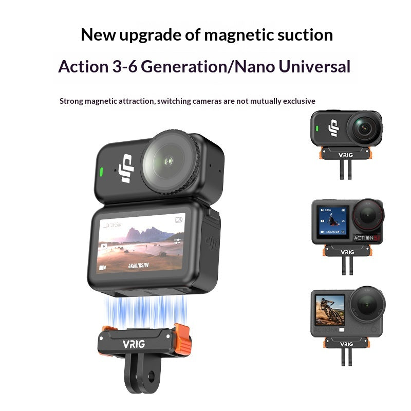 VRIG AC92 Magnetic Quick Release Mount Base for DJI Osmo Action 6/5 Pro/4/3/Nano/360 Camera Accessories