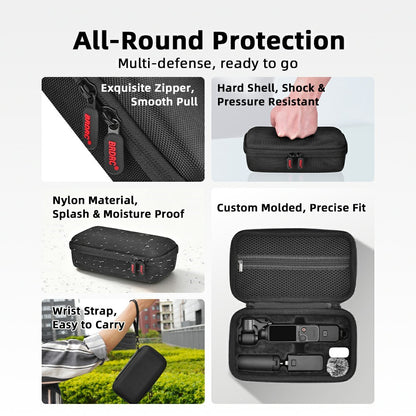 BRDRC Carrying Case for DJI Osmo Pocket 4 Hard Shell Storage Bag Nylon Waterproof Protective Travel Pouch