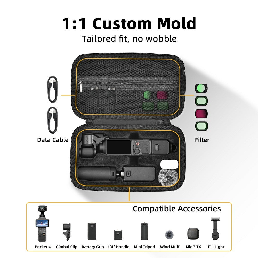 BRDRC Carrying Case for DJI Osmo Pocket 4 Hard Shell Storage Bag Nylon Waterproof Protective Travel Pouch