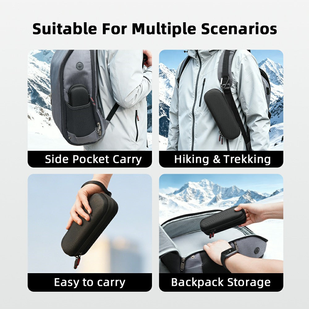 BRDRC Carrying Case for DJI Osmo Pocket 4 Nylon Hard Shell Protective Storage Bag with Wrist Strap & Carabiner