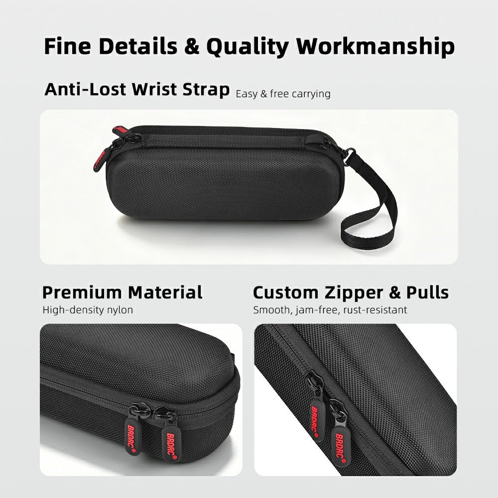 BRDRC Carrying Case for DJI Osmo Pocket 4 Nylon Hard Shell Protective Storage Bag with Wrist Strap & Carabiner