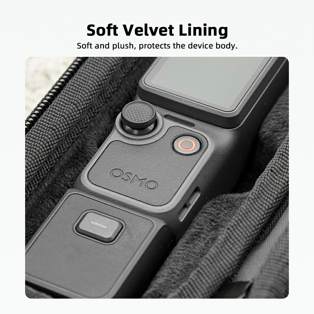 BRDRC Carrying Case for DJI Osmo Pocket 4 Nylon Hard Shell Protective Storage Bag with Wrist Strap & Carabiner