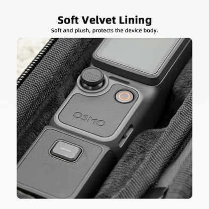 BRDRC Carrying Case for DJI Osmo Pocket 4 Nylon Hard Shell Protective Storage Bag with Wrist Strap & Carabiner
