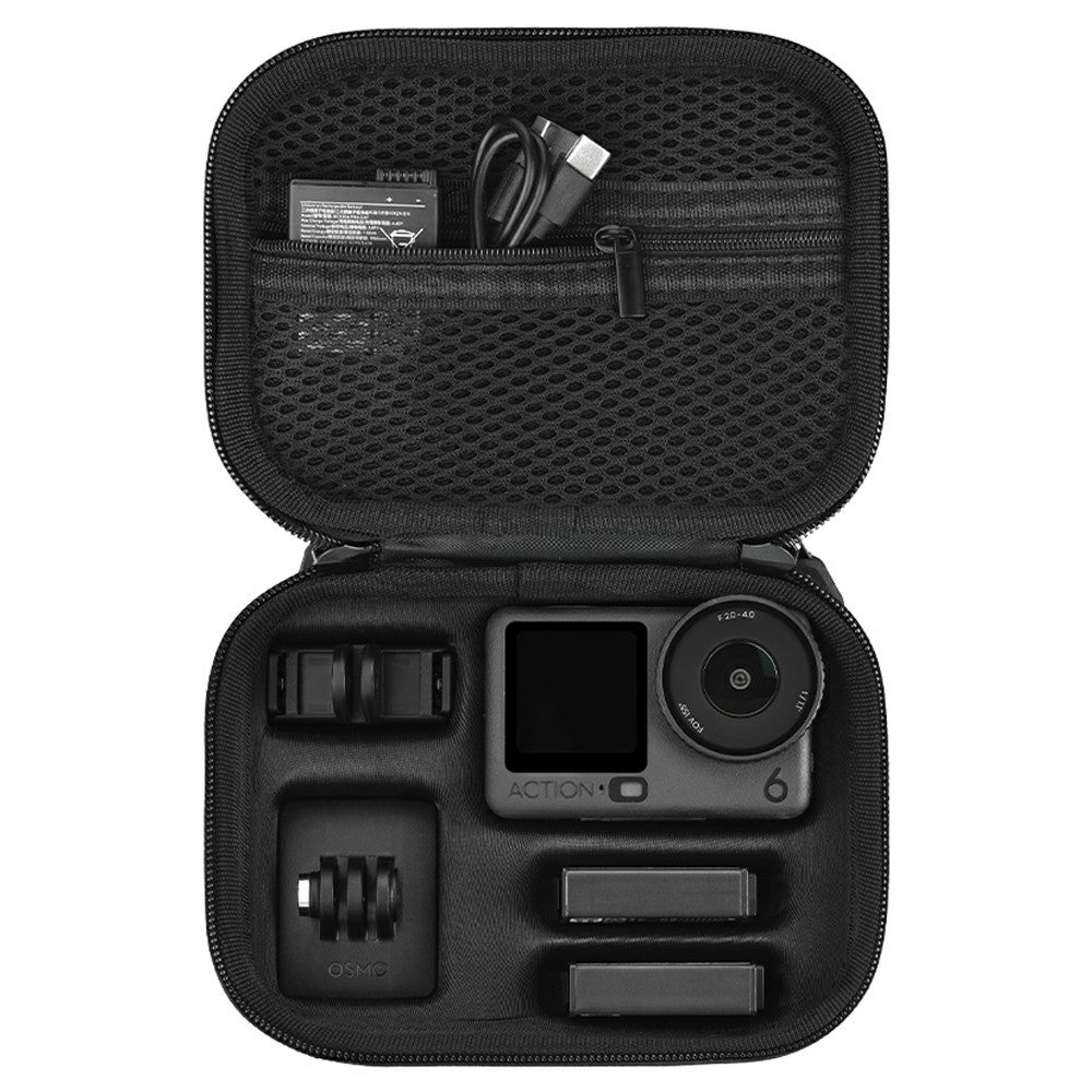BRDRC Standard Kit Carrying Pouch for DJI Osmo Action 6  /  5 Pro  /  4 Hard Shell Case Shockproof Storage Bag with Wrist Strap & Carabiner
