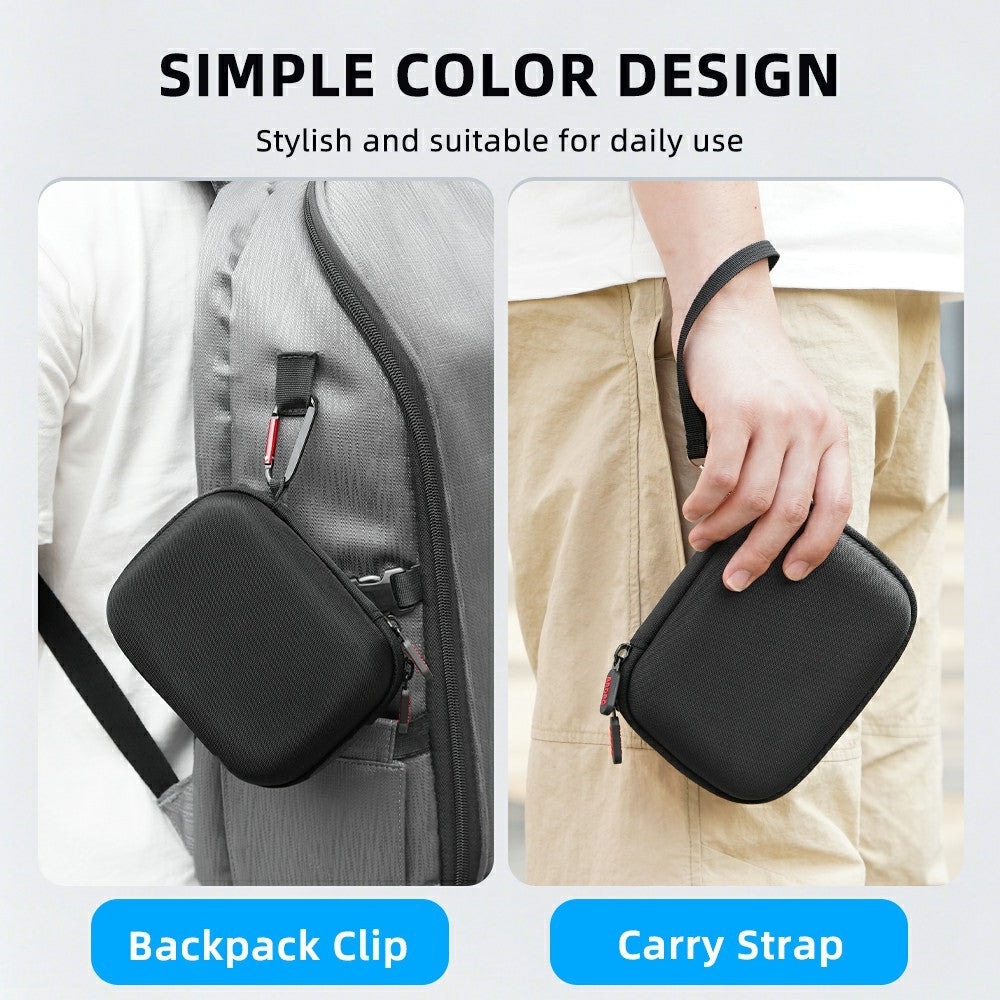 BRDRC Standard Kit Carrying Pouch for DJI Osmo Action 6  /  5 Pro  /  4 Hard Shell Case Shockproof Storage Bag with Wrist Strap & Carabiner