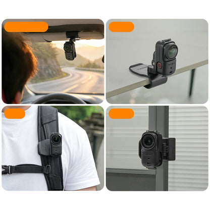 SUNNYLIFE ON-MJ165 For DJI Osmo Nano Car Sun Visor Mount 360 Degree Rotatable Action Camera Holder Vehicle Clip