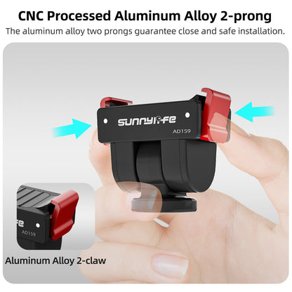 SUNNYLIFE OP4-AD159 For DJI Osmo Pocket 4 / 3 Quick Release Adapter 1/4 Thread 180 Degree Adjustable Mount