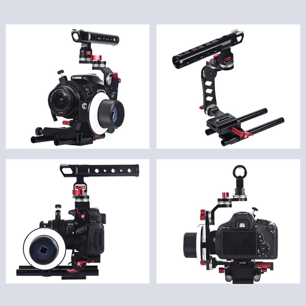 POYINCO For Sony A7 Series/ Nikon D810 Aluminum Alloy Camera Cage Kit with Top Handle Grip Quick Release Base