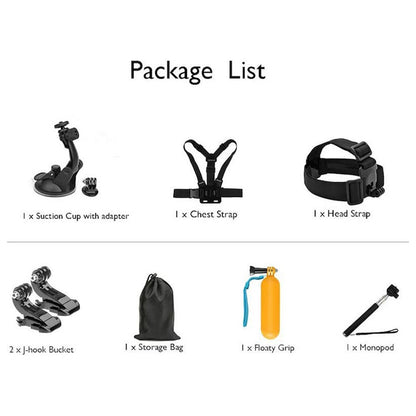Universal 10-in-1 Sports Camera Accessories Kit for GoPro Hero 5 / 6 / 7 / 9 / 10 / 11 / 12 / 13 / DJI