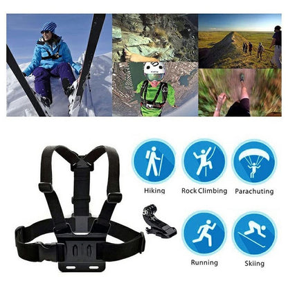 6-in-1 Accessories Kit for GoPro Hero Parts with Chest Strap, Mobile Phone Clip