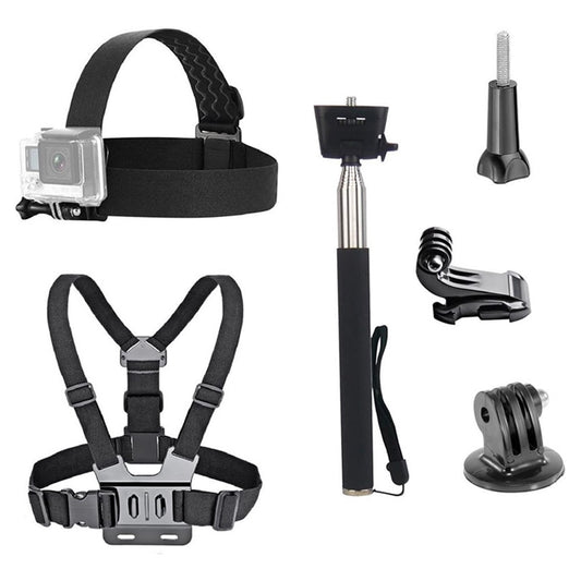 For GoPro Hero Universal Action Camera Accessories Kit 6-in-1