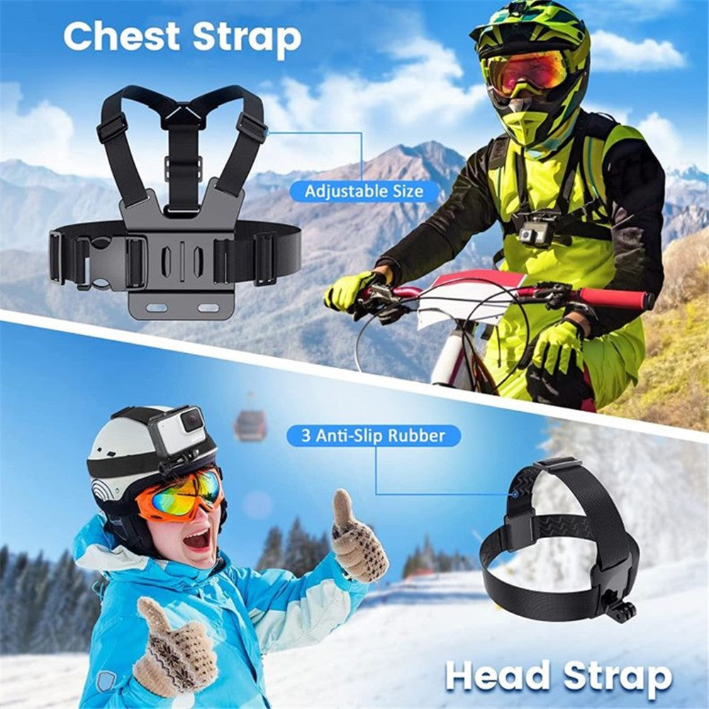 For GoPro Hero Universal Action Camera Accessories Kit 6-in-1