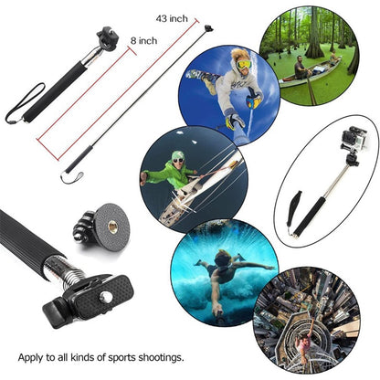 For GoPro Hero Universal Action Camera Accessories Kit 6-in-1