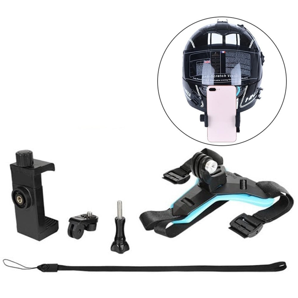 5-in-1 Motorcycle Helmet Chin Mount Claw Clamp Body Strap Cycling Accessories for GoPro