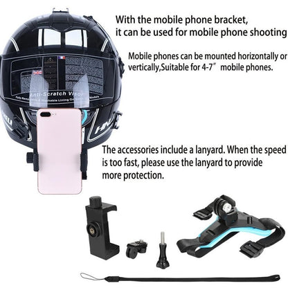 5-in-1 Motorcycle Helmet Chin Mount Claw Clamp Body Strap Cycling Accessories for GoPro