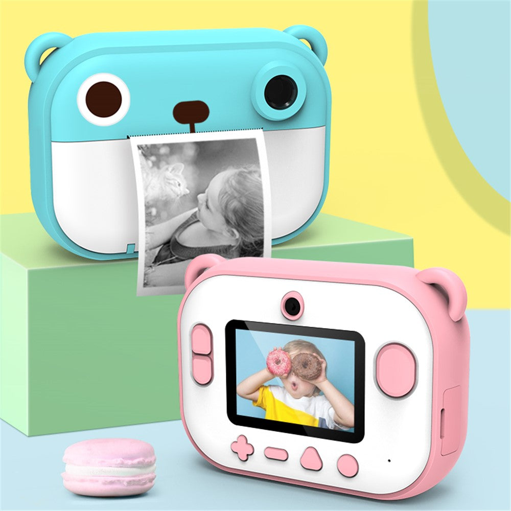 C3 Kids Cute Cartoon Instant Print Camera 2.4-inch IPS HD Screen Children Camcorder Toy