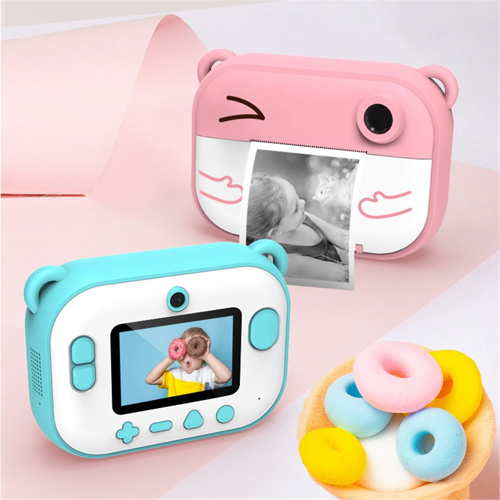 C3 Kids Cute Cartoon Instant Print Camera 2.4-inch IPS HD Screen Children Camcorder Toy