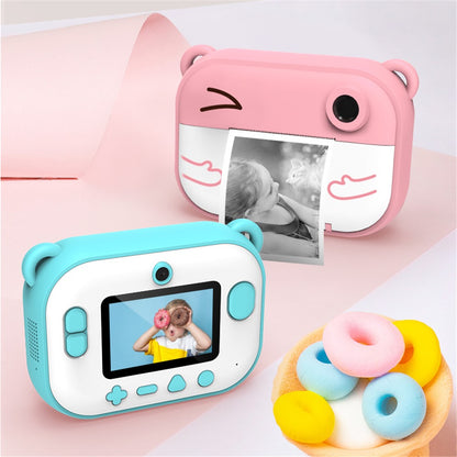 C3 Kids Cute Cartoon Instant Print Camera 2.4-inch IPS HD Screen Children Camcorder Toy