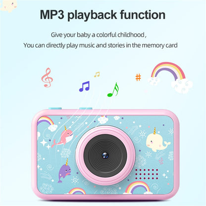 AD-G29D 2.4 inch Screen Kids Camera Front/Back Dual Camera Portable Handheld Mini Camera with Games/Filters/Frames