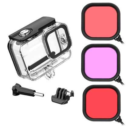 For GoPro Hero 12 / 11 / 10 / 9 Action Camera Waterproof Case Lightweight PC Filter Lens Accessories