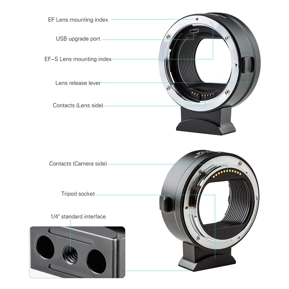 VILTROX For Canon EF to Nikon Z Mount Camera Lens Mount Adapter Ring Auto Focus Firmware Upgradable