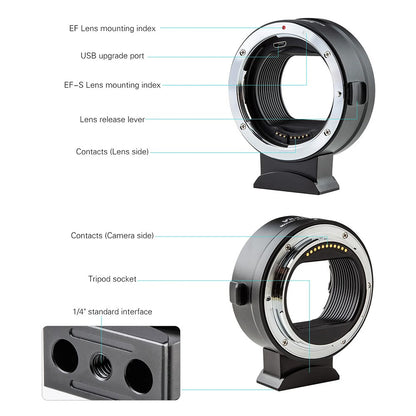 VILTROX For Canon EF to Nikon Z Mount Camera Lens Mount Adapter Ring Auto Focus Firmware Upgradable