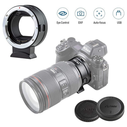 VILTROX For Canon EF to Nikon Z Mount Camera Lens Mount Adapter Ring Auto Focus Firmware Upgradable