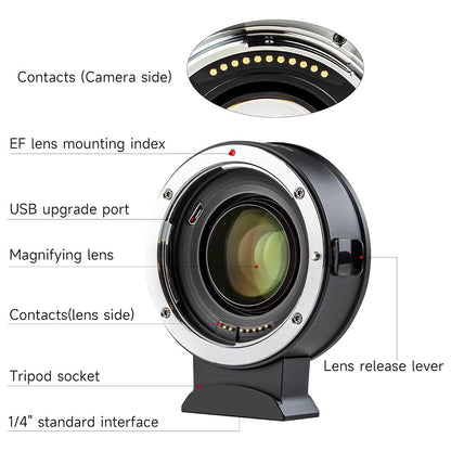 VILTROX EF-Z2 For Canon EF to Nikon Z Mount 0.71X Auto Focus Camera Lens Mount Adapter