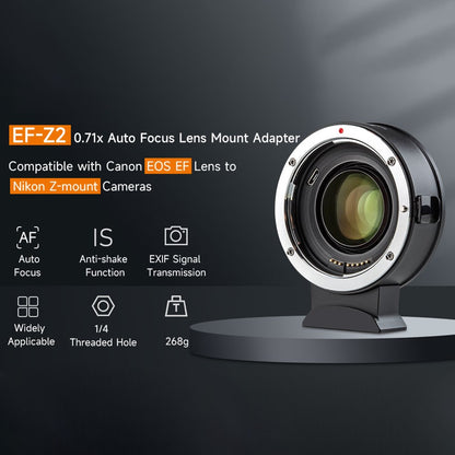 VILTROX EF-Z2 For Canon EF to Nikon Z Mount 0.71X Auto Focus Camera Lens Mount Adapter