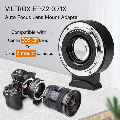 VILTROX EF-Z2 For Canon EF to Nikon Z Mount 0.71X Auto Focus Camera Lens Mount Adapter