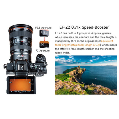 VILTROX EF-Z2 For Canon EF to Nikon Z Mount 0.71X Auto Focus Camera Lens Mount Adapter