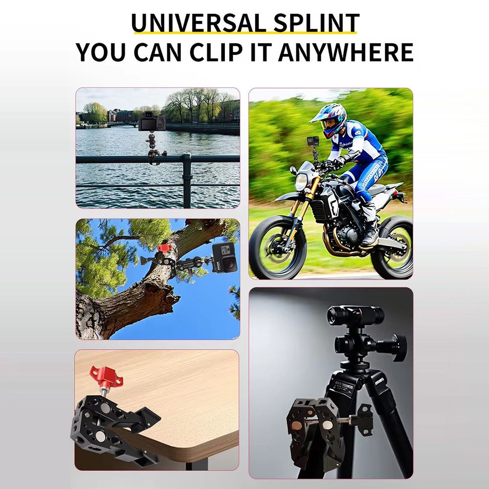 F084 Universal Photography Light Stand Clamp Metal Hot Shoe Mount Multi-Function Crab Clamp