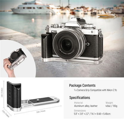 NEEWER VS108 L-Shaped Vertical Shooting Bracket for Nikon Zfc Mirrorless Camera Grip with Quick Release Plate