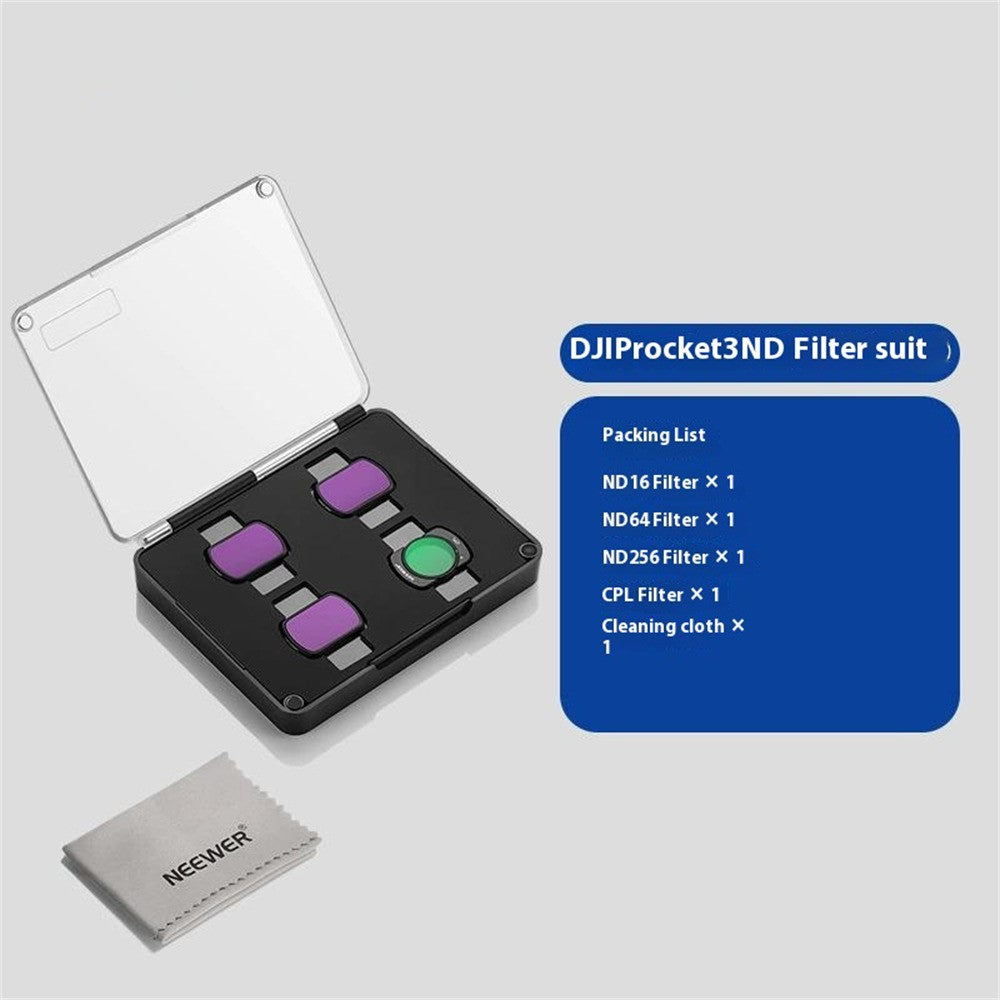 NEEWER FL-P5 4-Pack Magnetic ND Filter Kit for DJI Osmo Pocket 3 Variable Neutral Density Filters