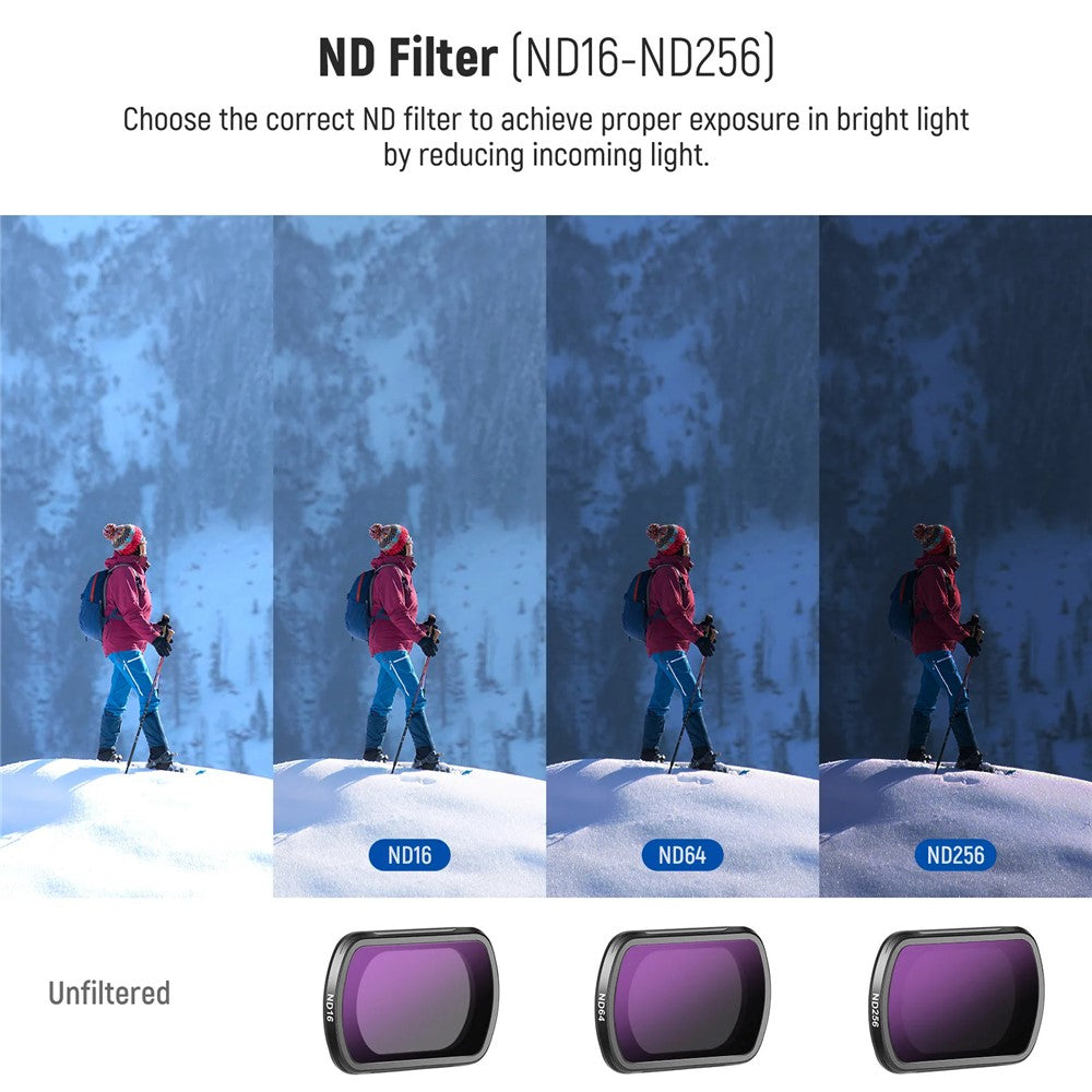 NEEWER FL-P5 4-Pack Magnetic ND Filter Kit for DJI Osmo Pocket 3 Variable Neutral Density Filters