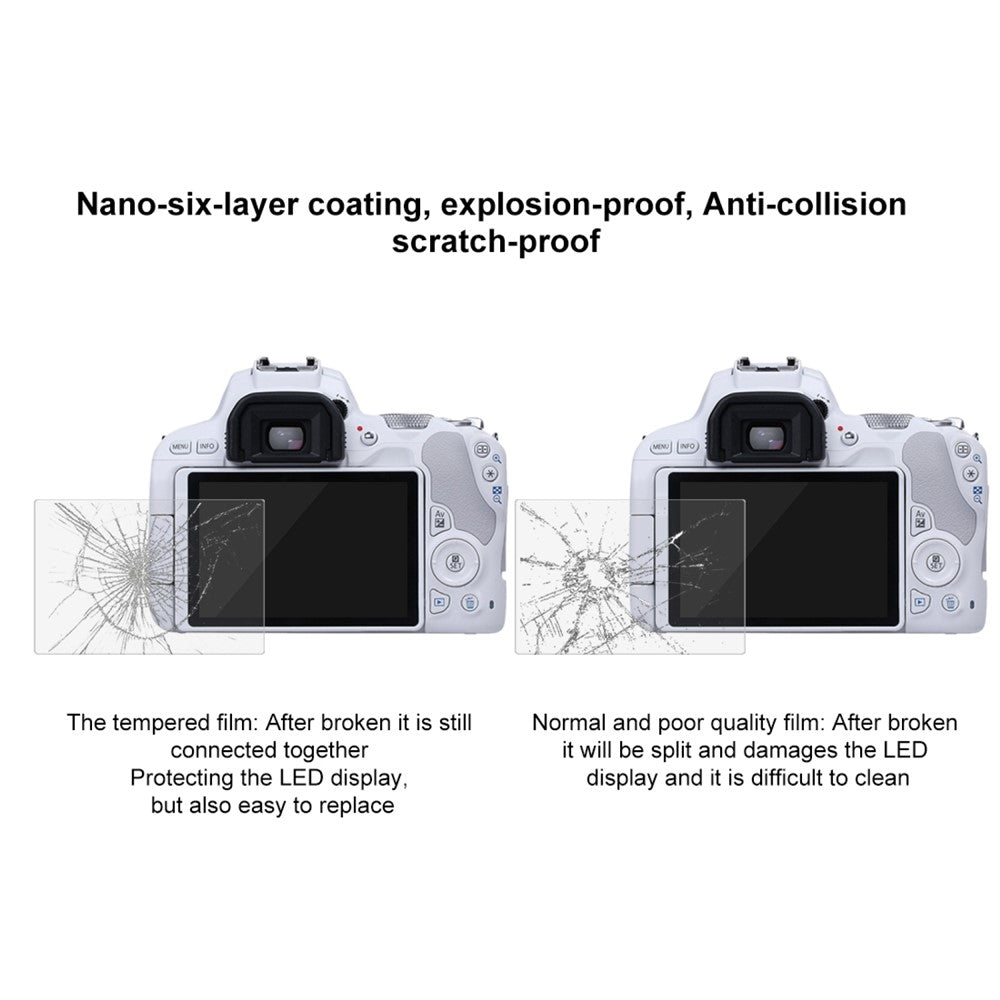 PULUZ PU5526 For Canon EOS 200D Camera 2.5D Curved Edge 9H Hardness Tempered Glass Screen Protector