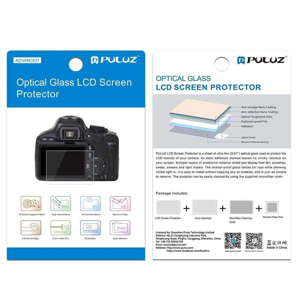 PULUZ PU5527 For Canon EOS R Camera 2.5D Curved Edge 9H Hardness Tempered Glass Screen Protector