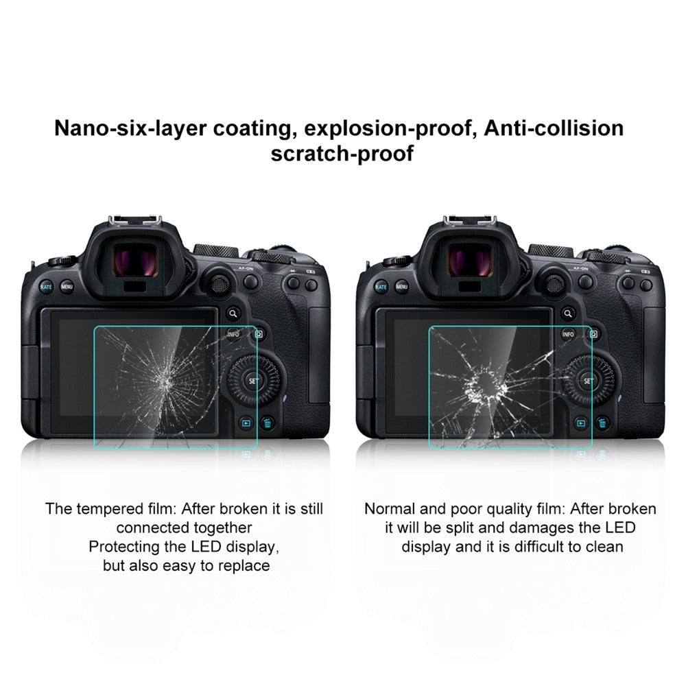 PULUZ PU5534 For Canon EOS R6 Camera 2.5D Curved Edge 9H Hardness Tempered Glass Screen Protector