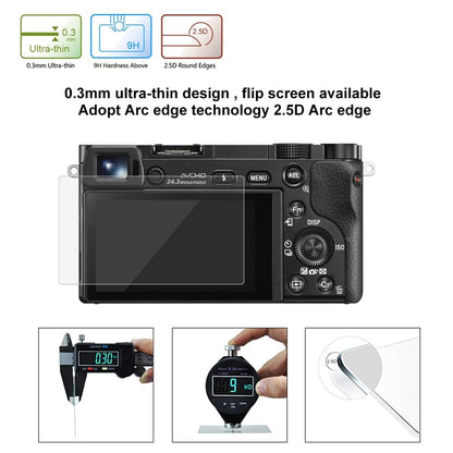 PULUZ PU5512 For Sony A6400 / A6000 / A6300 Tempered Glass Screen Protector 2.5D Curved Edge 9H Hardness Camera Film