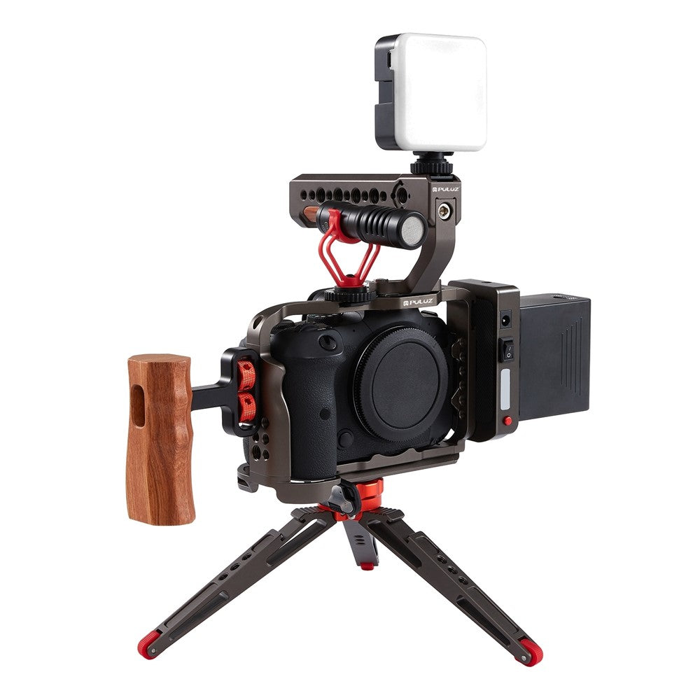 PULUZ PU3069GT For Canon EOS R5  /  EOS R6 Aluminum Alloy Camera Rabbit Cage with 1 / 4 3 / 8 Inch Threaded Holes