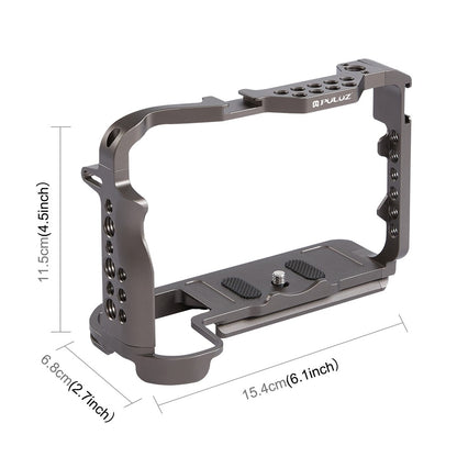 PULUZ PU3069GT For Canon EOS R5  /  EOS R6 Aluminum Alloy Camera Rabbit Cage with 1 / 4 3 / 8 Inch Threaded Holes