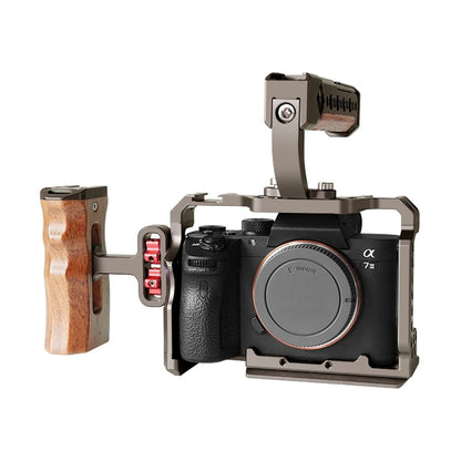 PULUZ PU3073GT For Sony Alpha 7 III CNC Aluminum Alloy Camera Rabbit Cage with 1 / 4 3 / 8 Inch Threaded Holes