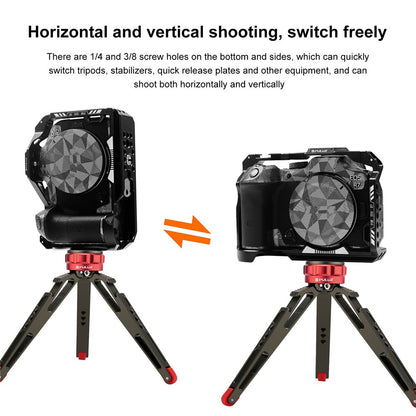 PULUZ PU3106B For Canon EOS R7 Camera Aluminum Alloy Rabbit Cage with 1 / 4 3 / 8 Inch Screw Hole