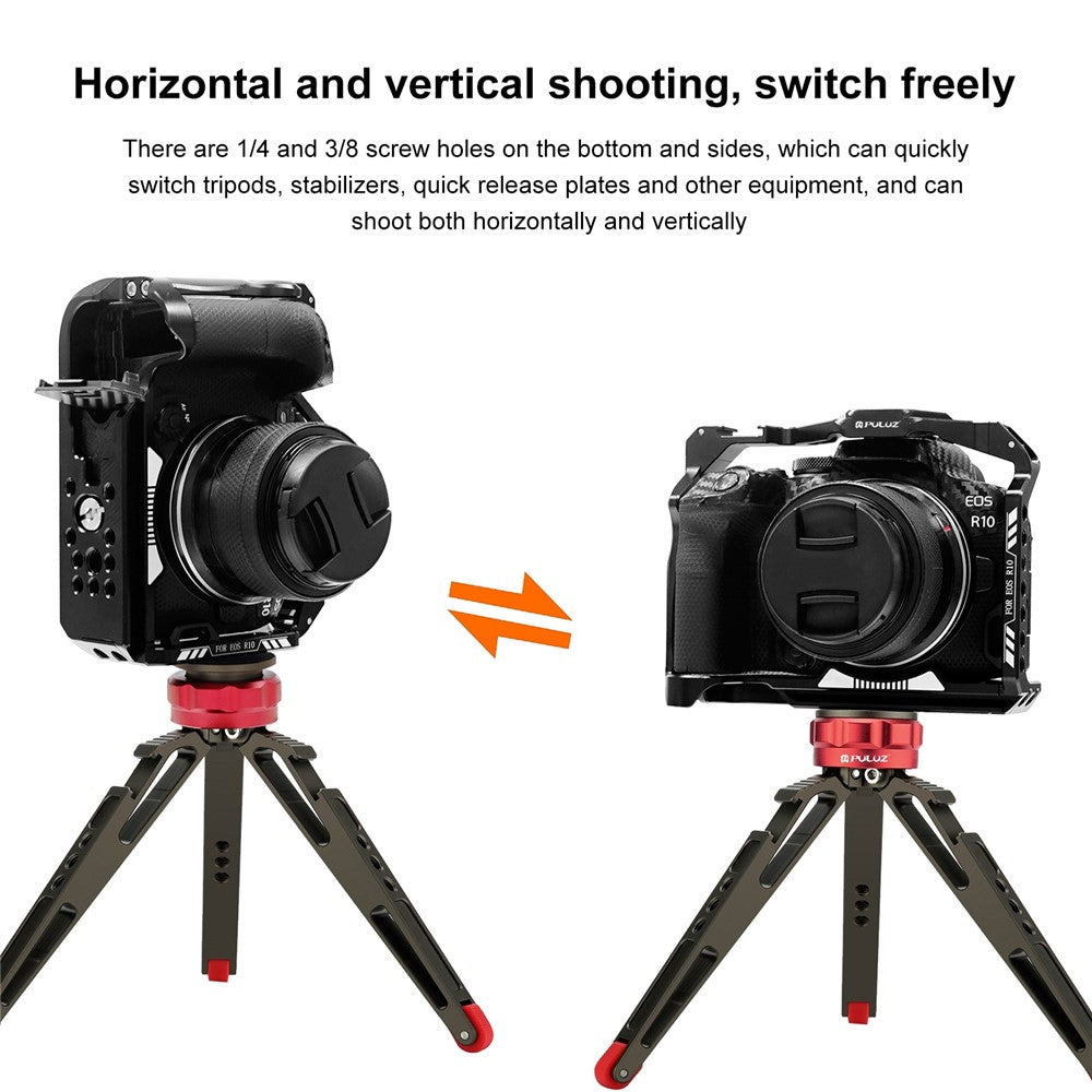 PULUZ PU3107B For Canon EOS R10 Camera Aluminum Alloy Rabbit Cage with 1 / 4 3 / 8 Inch Screw Hole