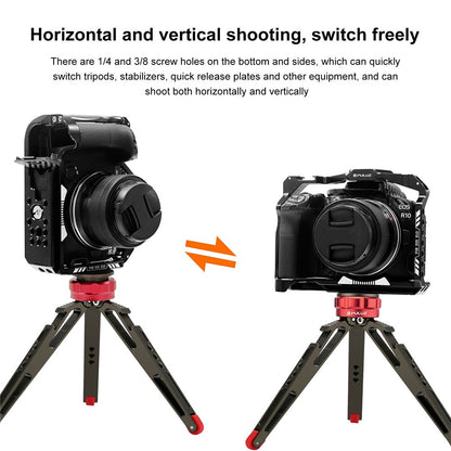 PULUZ PU3107B For Canon EOS R10 Camera Aluminum Alloy Rabbit Cage with 1 / 4 3 / 8 Inch Screw Hole
