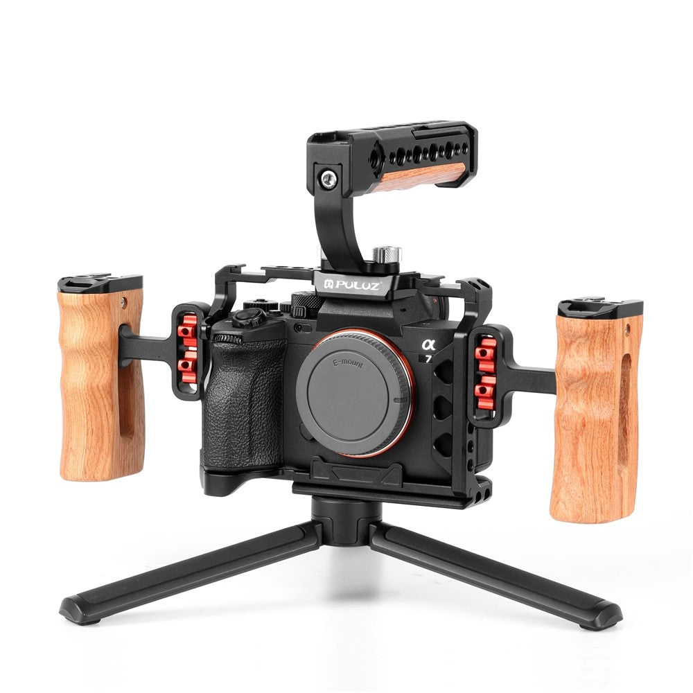PULUZ PU3105B For Sony A7 IV / A7R III Camera Aluminum Alloy Rabbit Cage 1 / 4 3 / 8 Inch Screw Hole Protective Cage